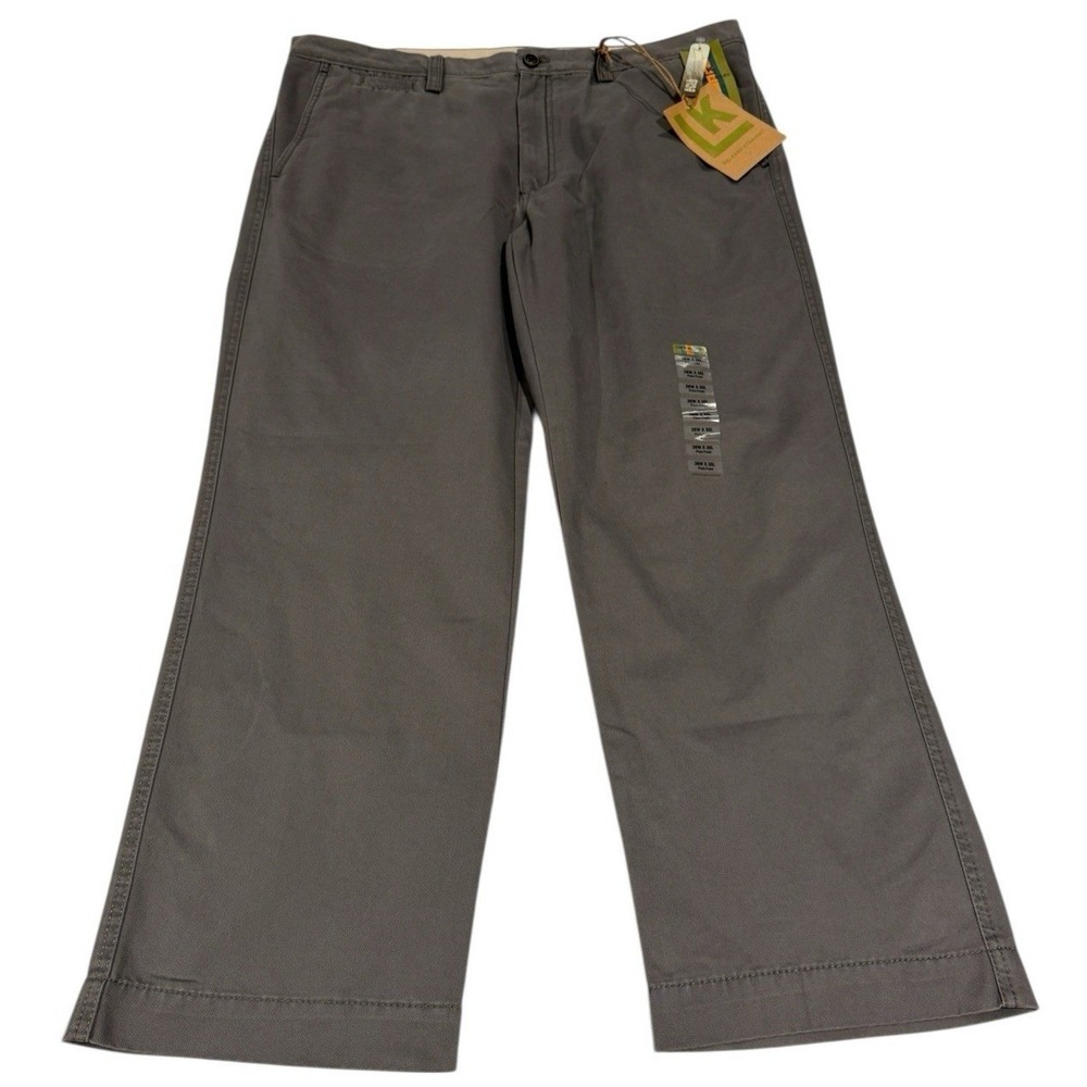 NWT Haggar Life Khaki Men's 38x30 Gray Relaxed Straight Fit Pants